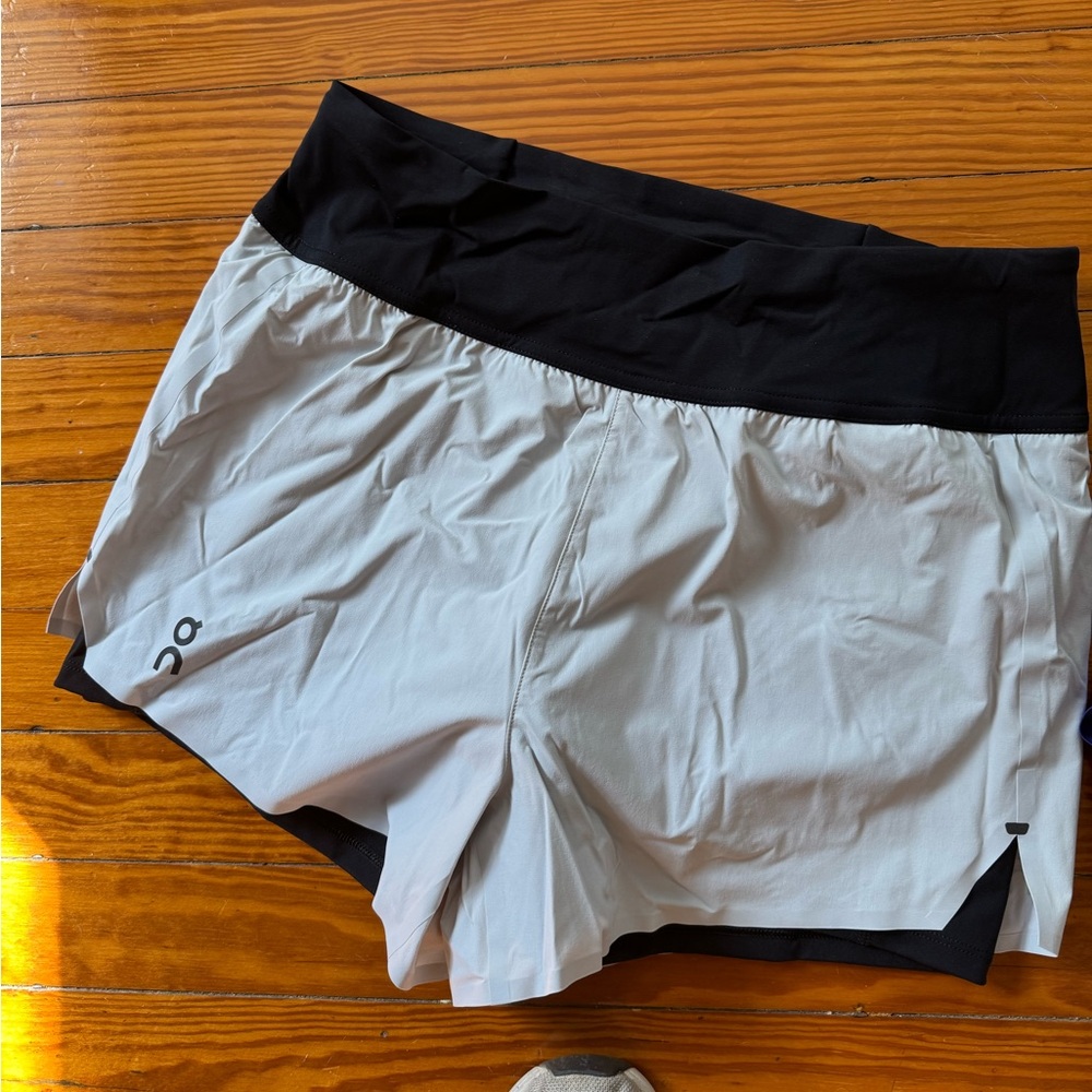 On Running Black and White Athletic Shorts